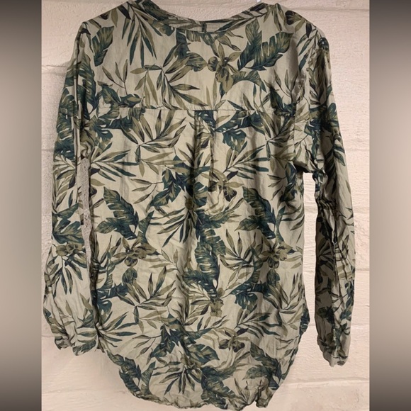 Old Navy sz Med Palm Leaf Cotton tunic - Picture 2 of 4